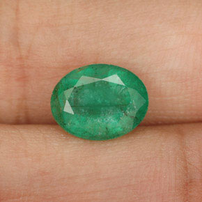 Smeraldo naturale verde da 1,58 ct, taglio ovale, I1