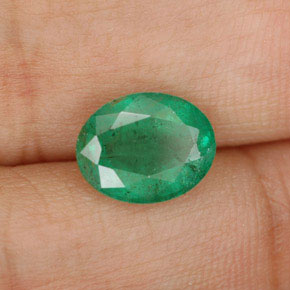 Smeraldo naturale verde da 1,58 ct, taglio ovale, I1