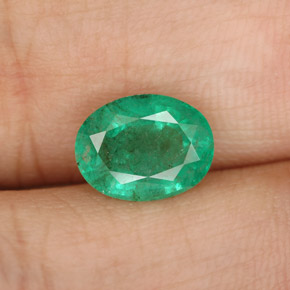 Smeraldo naturale verde da 1,54 ct, taglio ovale, SI-I1
