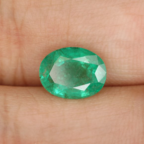 Smeraldo naturale verde da 1,54 ct, taglio ovale, SI-I1