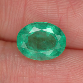 Smeraldo naturale verde da 1,87 ct, taglio ovale, SI