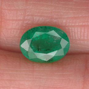 Smeraldo naturale verde da 1,61 ct, taglio ovale, SI-I1