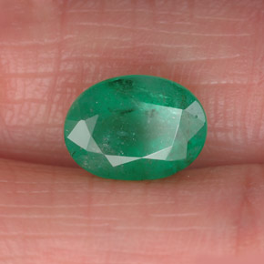 Smeraldo naturale verde da 1,61 ct, taglio ovale, SI-I1