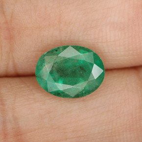Smeraldo naturale verde da 1,61 ct, taglio ovale, SI-I1