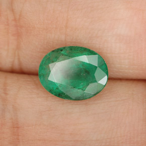 Smeraldo naturale verde da 1,61 ct, taglio ovale, SI-I1
