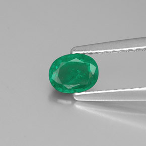 Smeraldo naturale verde da 0,35 ct, taglio ovale, SI