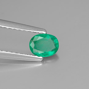 Smeraldo naturale verde da 0,33 ct, taglio ovale, SI