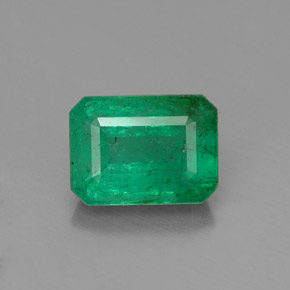 Smeraldo naturale verde da 0,98 ct, taglio smeraldo, SI-I1