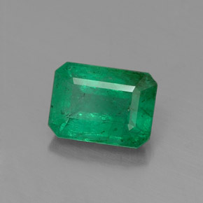Smeraldo naturale verde da 0,98 ct, taglio smeraldo, SI-I1