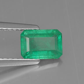 Smeraldo naturale verde da 0,75 ct, taglio smeraldo, SI-I1