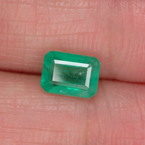 Smeraldo naturale verde da 1,07 ct, taglio smeraldo, SI-I1
