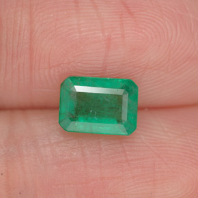 Smeraldo naturale verde da 0,86 ct, taglio smeraldo, SI-I1