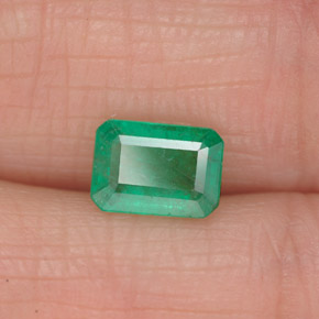 Smeraldo naturale verde da 0,86 ct, taglio smeraldo, SI-I1