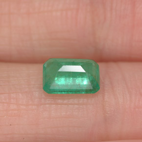 Smeraldo naturale verde da 0,86 ct, taglio smeraldo, SI-I1