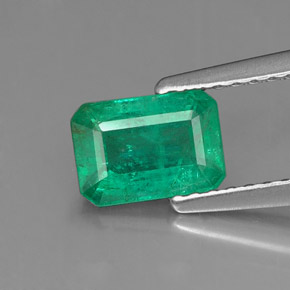 Smeraldo naturale verde da 0,79 ct, taglio smeraldo, SI-I1