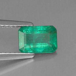 Smeraldo naturale verde da 0,79 ct, taglio smeraldo, SI-I1
