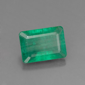 Smeraldo naturale verde da 0,97 ct, taglio smeraldo, SI-I1