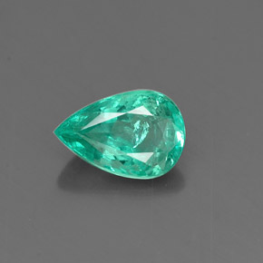 Smeraldo naturale verde da 0,86 ct, taglio a pera, SI-I1