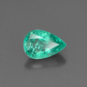 Smeraldo naturale verde da 0,86 ct, taglio a pera, SI-I1