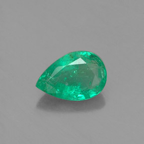 Smeraldo naturale verde da 0,34 ct, taglio a pera, SI-I1