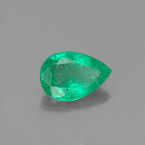 Smeraldo naturale verde da 0,34 ct, taglio a pera, SI-I1