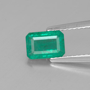 Smeraldo naturale verde da 0,91 ct, taglio smeraldo, SI