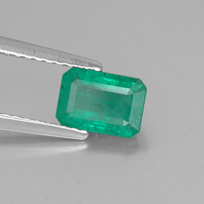 Smeraldo naturale verde da 0,91 ct, taglio smeraldo, SI