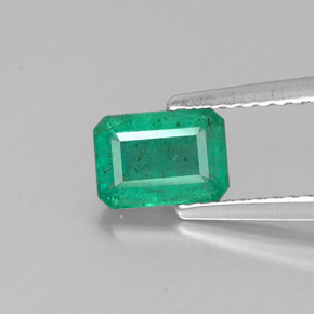 Smeraldo naturale verde da 0,77 ct, taglio smeraldo, SI-I1
