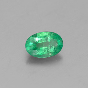 Smeraldo naturale verde da 0,38 ct, taglio ovale, SI-I1