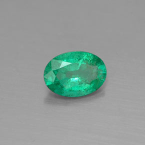 Smeraldo naturale verde da 0,31 ct, taglio ovale, SI