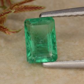 Smeraldo naturale verde da 0,70 ct, taglio smeraldo, SI-I1