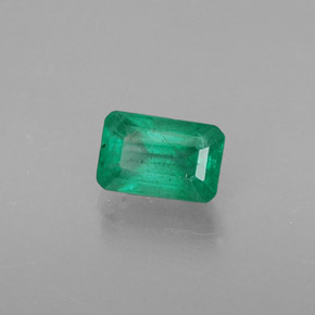 Smeraldo naturale verde da 0,54 ct, taglio smeraldo, SI-I1