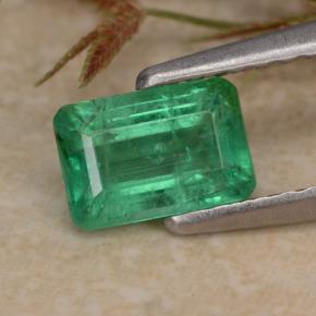 Smeraldo naturale verde da 0,63 ct, taglio smeraldo, SI-I1