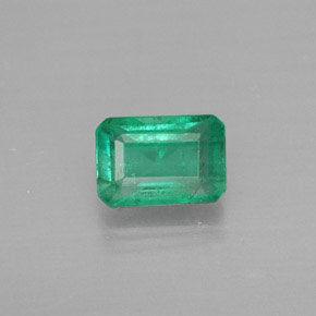 Smeraldo naturale verde da 0,55 ct, taglio smeraldo, SI-I1