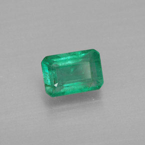 Smeraldo naturale verde da 0,55 ct, taglio smeraldo, SI-I1