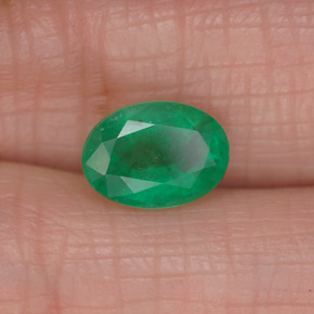 Smeraldo naturale verde da 1,27 ct, taglio ovale, SI-I1