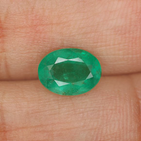 Smeraldo naturale verde da 1,07 ct, taglio ovale, SI-I1