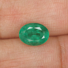 Smeraldo naturale verde da 1,11 ct, taglio ovale, SI-I1
