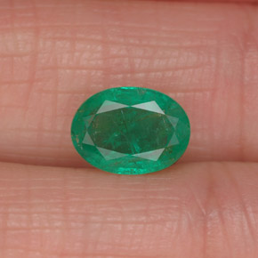 Smeraldo naturale verde da 1,13 ct, taglio ovale, I1