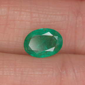 Smeraldo naturale verde da 1,13 ct, taglio ovale, I1