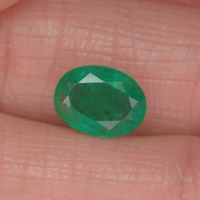 Smeraldo naturale verde da 1,25 ct, taglio ovale, I1