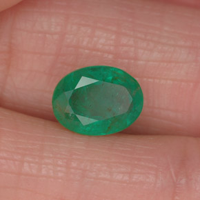 Smeraldo naturale verde da 1,25 ct, taglio ovale, I1