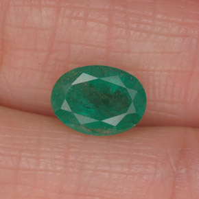Smeraldo naturale verde da 1,27 ct, taglio ovale, I1