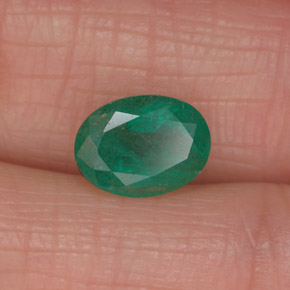 Smeraldo naturale verde da 1,27 ct, taglio ovale, I1