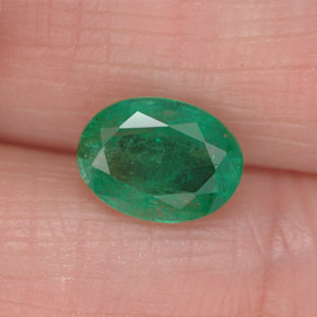 Smeraldo naturale verde da 1,26 ct, taglio ovale, I1