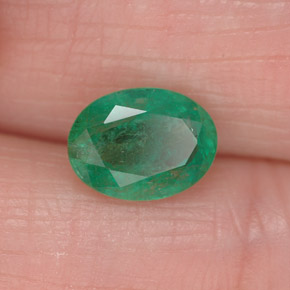 Smeraldo naturale verde da 1,26 ct, taglio ovale, I1