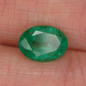 Smeraldo naturale verde da 1,05 ct, taglio ovale, SI-I1
