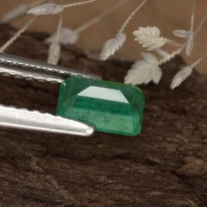 Smeraldo naturale verde da 0,59 ct, taglio smeraldo, SI-I1