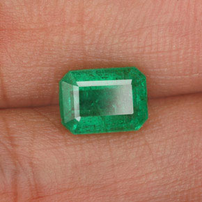 Smeraldo naturale verde da 1,15 ct, taglio smeraldo, I1