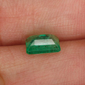 Smeraldo naturale verde da 0,88 ct, taglio smeraldo, I1